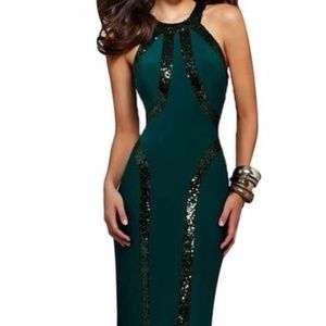 Sequin Embellished Jersey Evening or Prom Dress